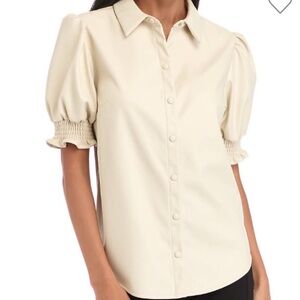 Crown & Ivy Cream Button Down Shirt